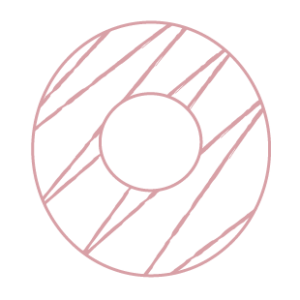 Dibujo de líneas de una deliciosa dona rosa de IOAN